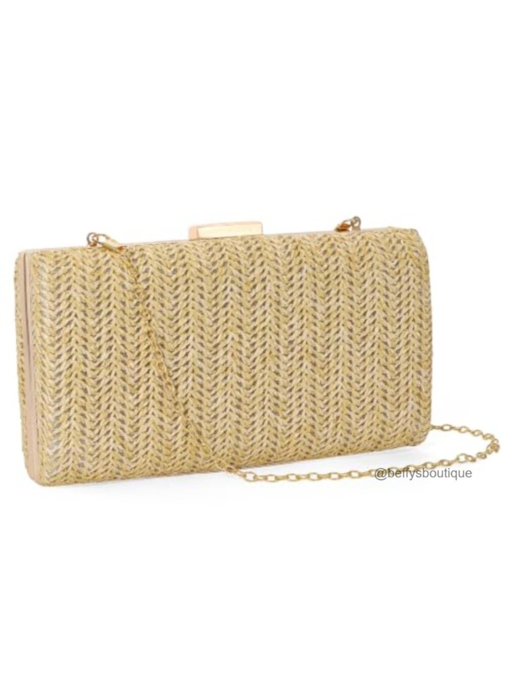 Pleated Woven Straw Evening Clutch Removable Chain Formal Boho Bag